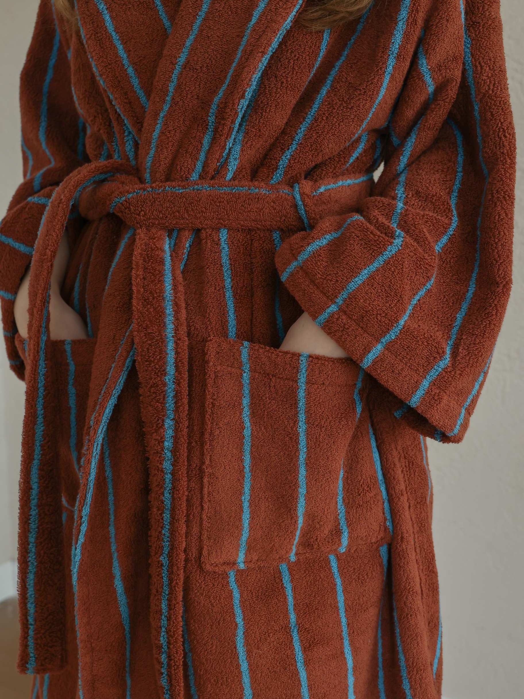 Heritage Stripe Cotton Bathrobe original reference image 3