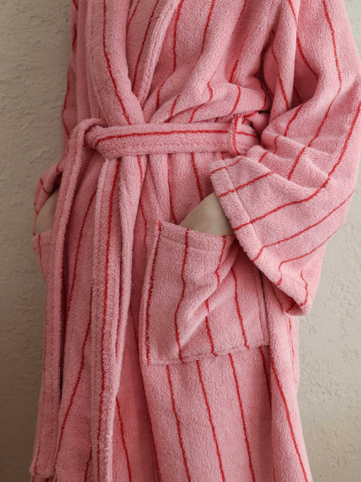 Heritage Stripe Cotton Bathrobe original reference image 4