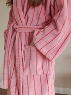 Heritage Stripe Cotton Bathrobe original reference image 6