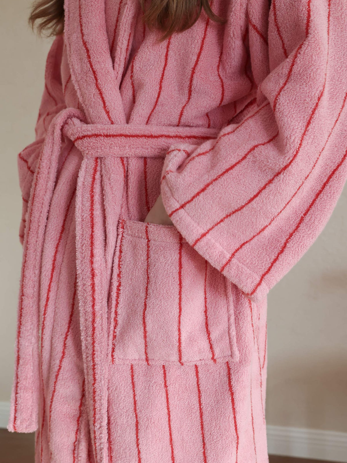 Heritage Stripe Cotton Bathrobe original reference image 6