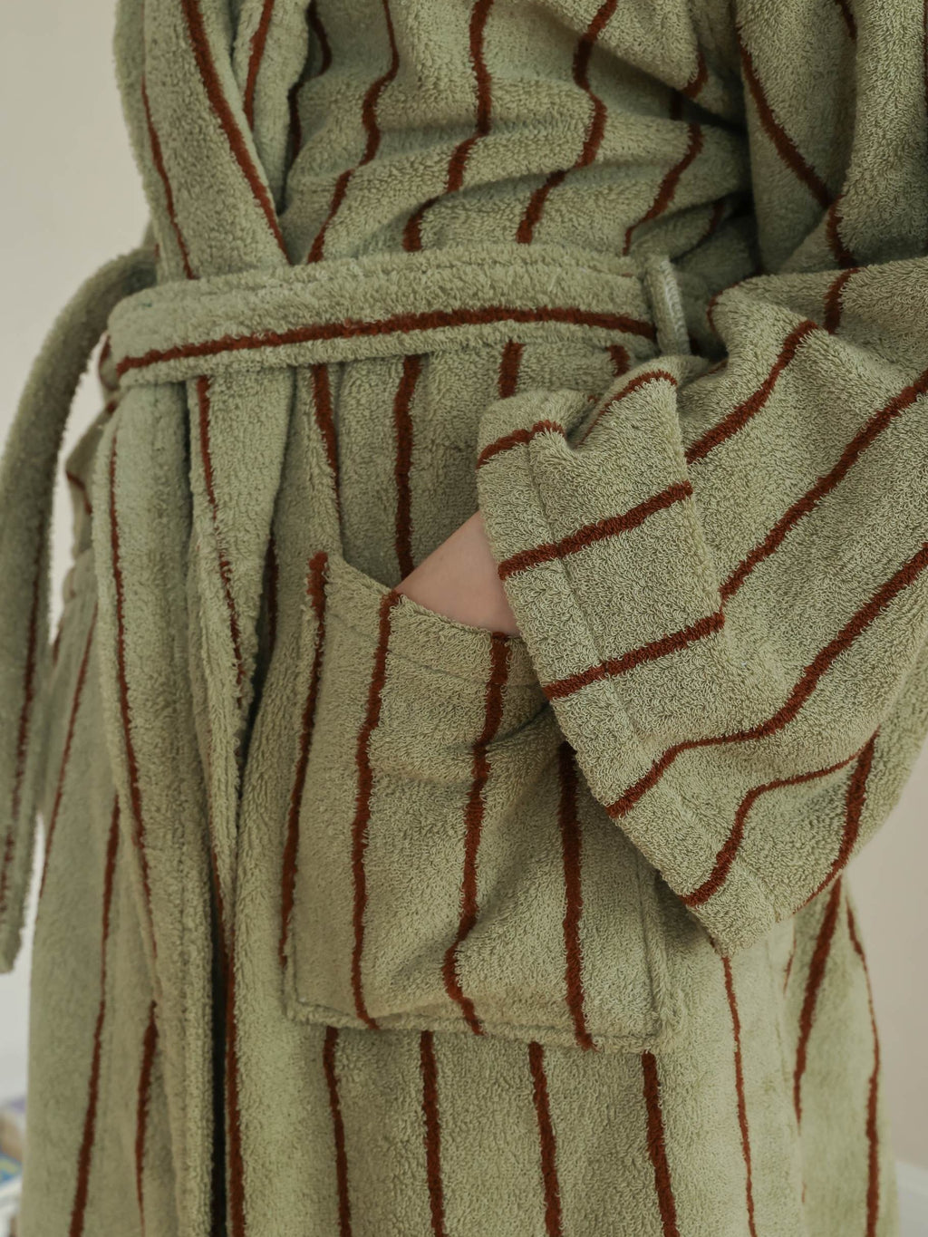 Heritage Stripe Cotton Bathrobe original reference image 8