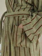 Heritage Stripe Cotton Bathrobe original reference image 8