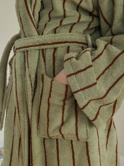 Heritage Stripe Cotton Bathrobe original reference image 8
