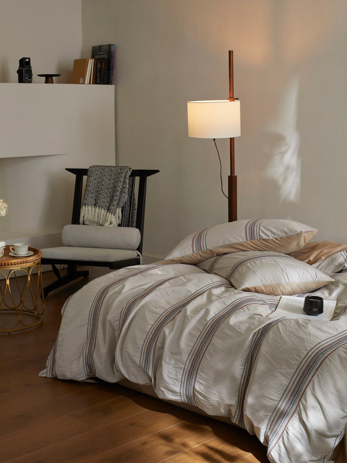 Heritage Stripe Cotton Jacquard Duvet Cover - Clay original reference image 2