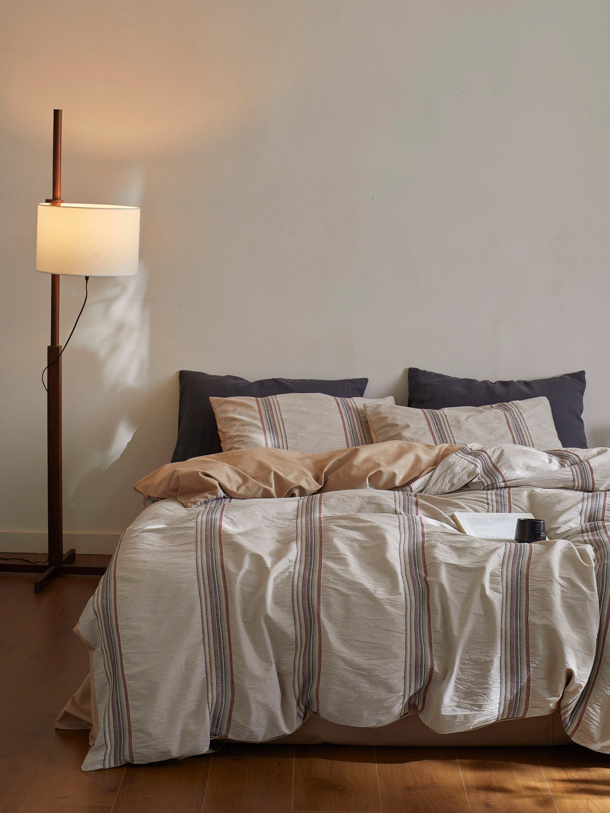 Heritage Stripe Cotton Jacquard Duvet Cover - Clay original reference image 4