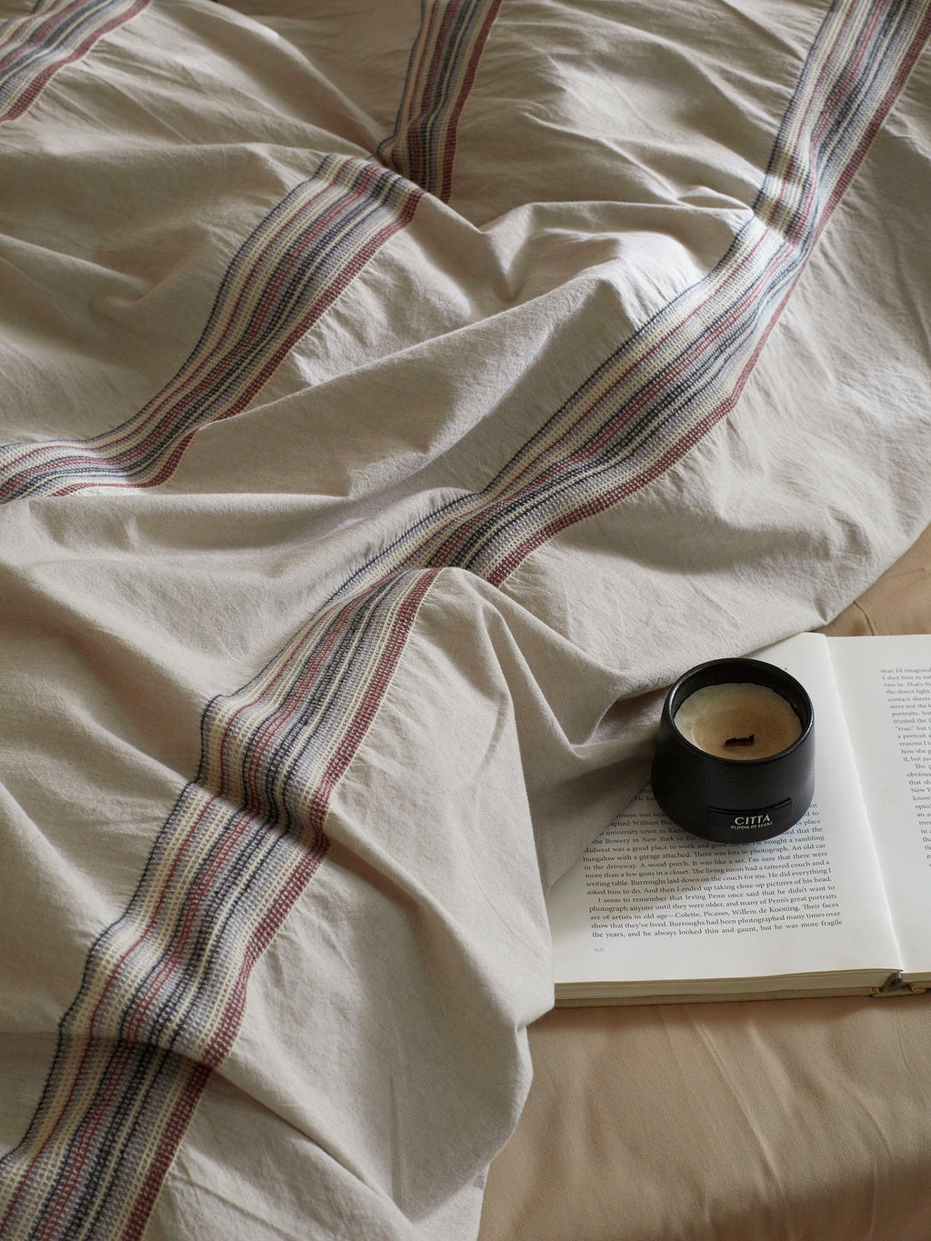 Heritage Stripe Cotton Jacquard Duvet Cover - Clay original reference image 7