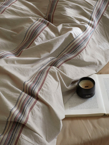 Heritage Stripe Cotton Jacquard Duvet Cover - Clay original reference image 7
