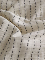 Ivory Charcoal Ruffle Stripe Cotton Muslin Duvet Cover original reference image 7
