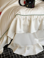 Ivory Color Dot Ruffle Cotton Sateen Duvet Cover original reference image 8