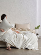 Ivory Haven Cotton Jacquard Duvet Cover original reference image 4