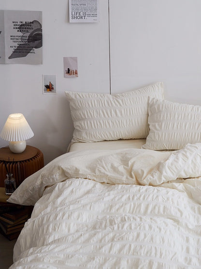 Ivory Mist Cotton Seersucker Duvet Cover original reference image 3