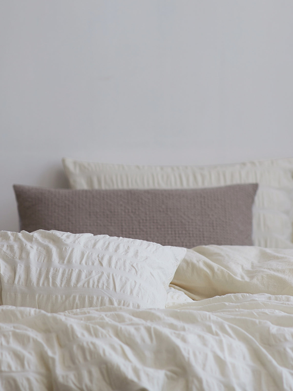 Ivory Mist Cotton Seersucker Duvet Cover original reference image 4