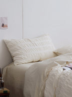 Ivory Mist Cotton Seersucker Duvet Cover original reference image 5