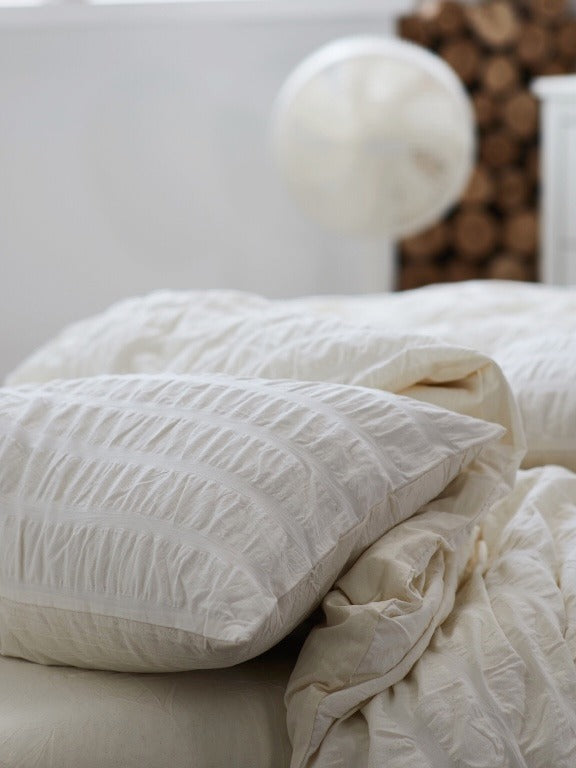 Ivory Mist Cotton Seersucker Duvet Cover original reference image 6
