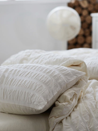 Ivory Mist Cotton Seersucker Duvet Cover original reference image 6