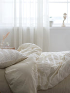 Ivory Mist Cotton Seersucker Duvet Cover original reference image 7