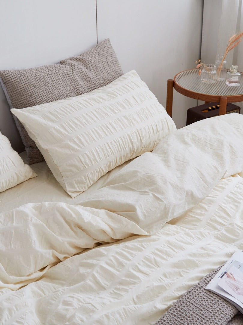 Ivory Mist Cotton Seersucker Duvet Cover original reference image 8