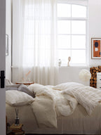 Ivory Mist Cotton Seersucker Duvet Cover original reference image 9