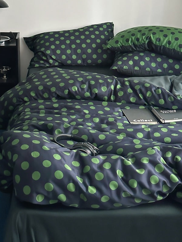 Juniper Dot Printed Cotton Sateen Duvet Cover original reference image 3