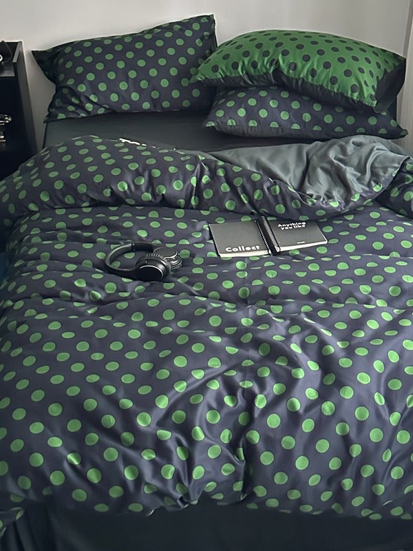 Juniper Dot Printed Cotton Sateen Duvet Cover original reference image 5
