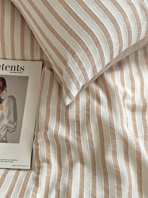Laurel Stripe Jacquard Duvet Cover original reference image 8
