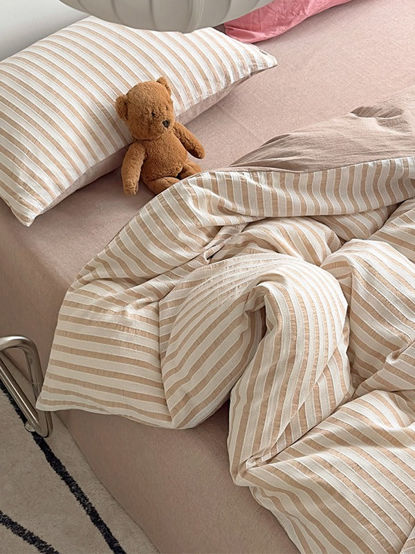Laurel Stripe Jacquard Duvet Cover original reference image 10