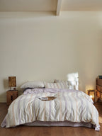 Lavender Meadow Stripe Cotton Jacquard Duvet Cover original reference image 1