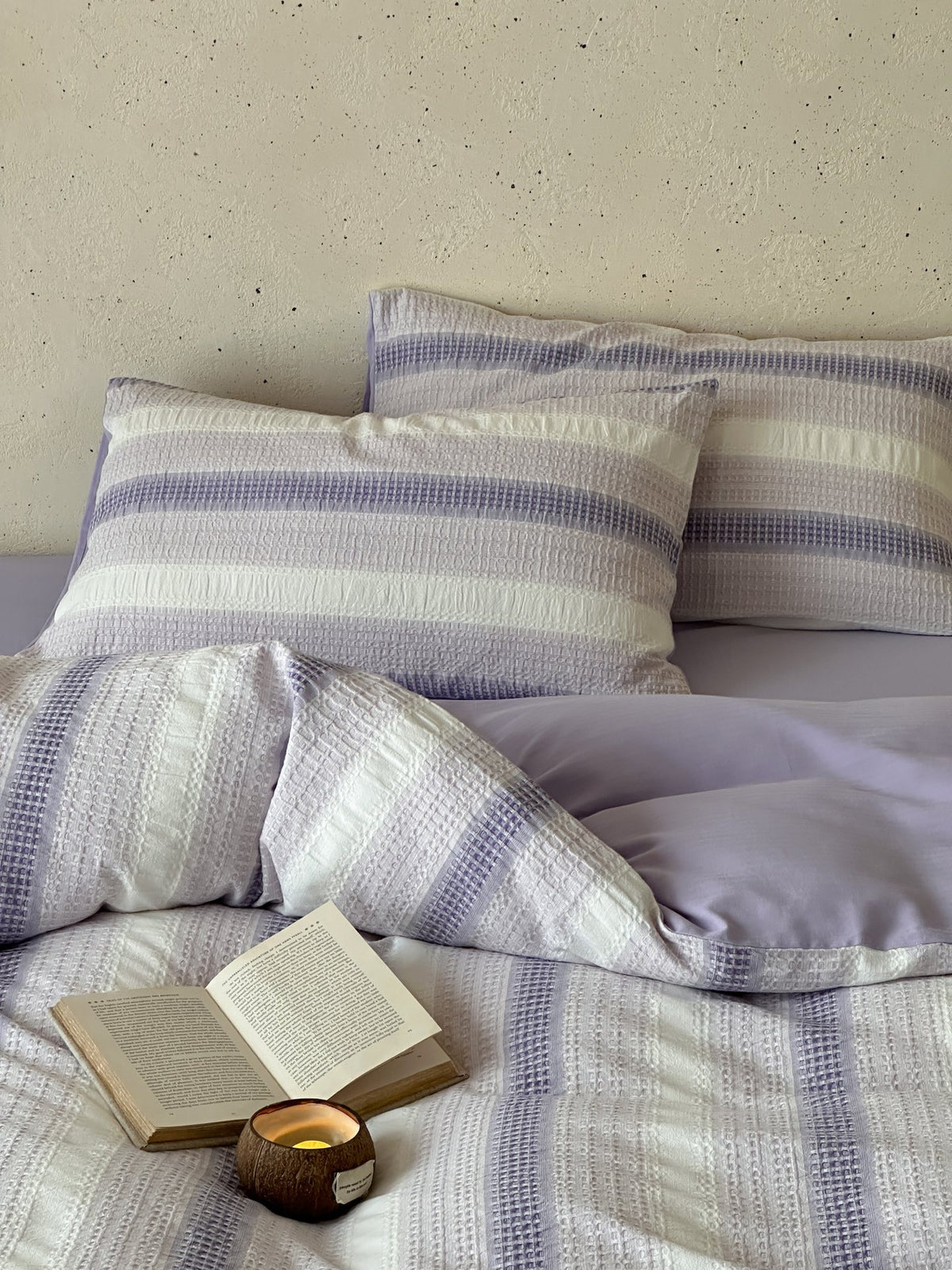 Lavender Mist Jacquard Cotton Duvet Cover original reference image 3