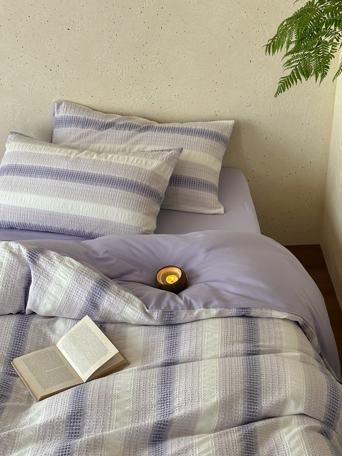 Lavender Mist Jacquard Cotton Duvet Cover original reference image 4