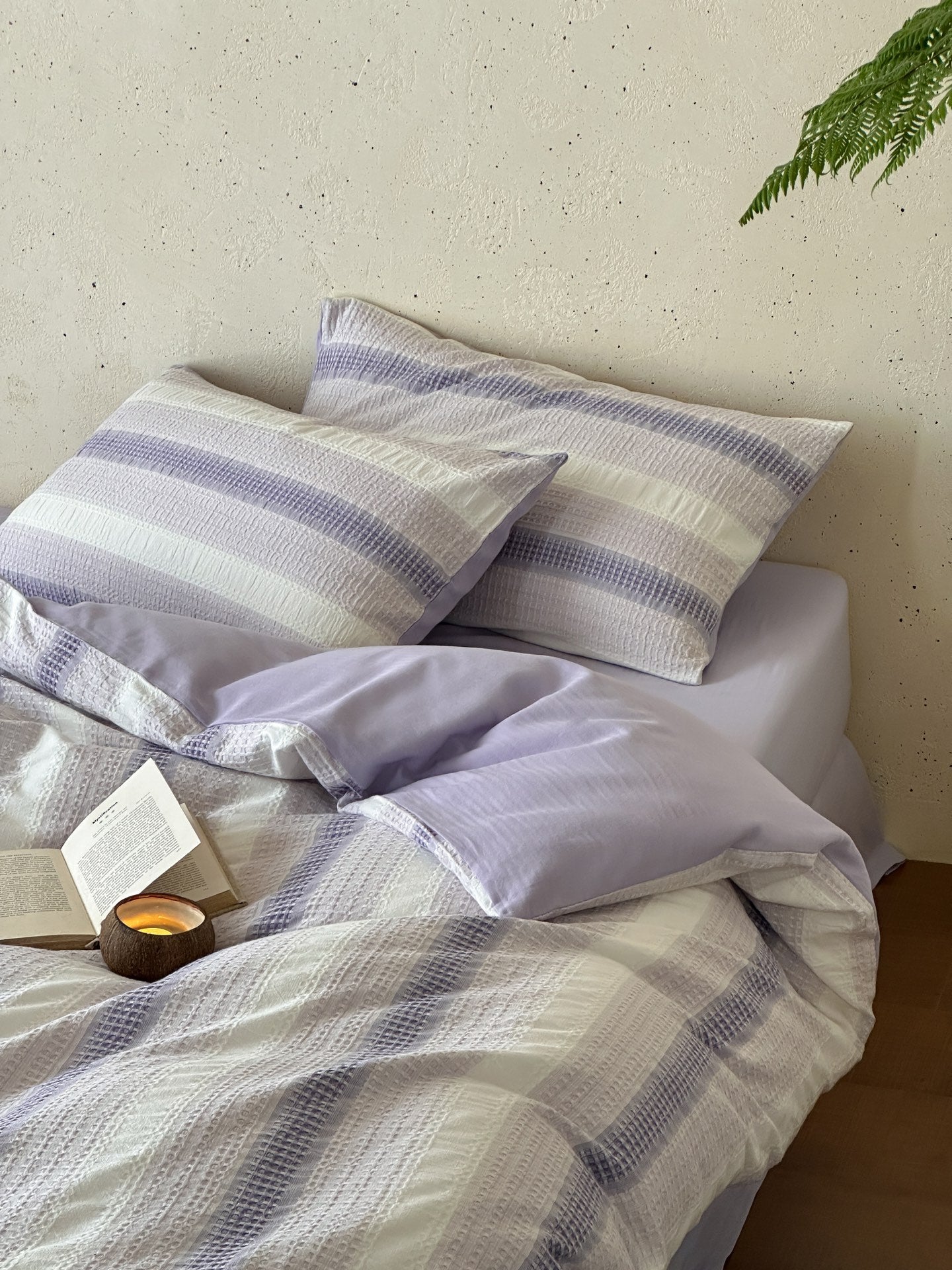 Lavender Mist Jacquard Cotton Duvet Cover original reference image 6
