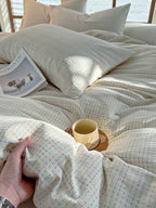 Loom Stripe Washed Cotton Duvet Cover original reference image 3