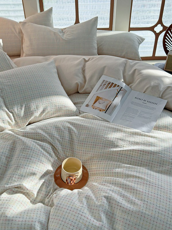 Loom Stripe Washed Cotton Duvet Cover original reference image 4