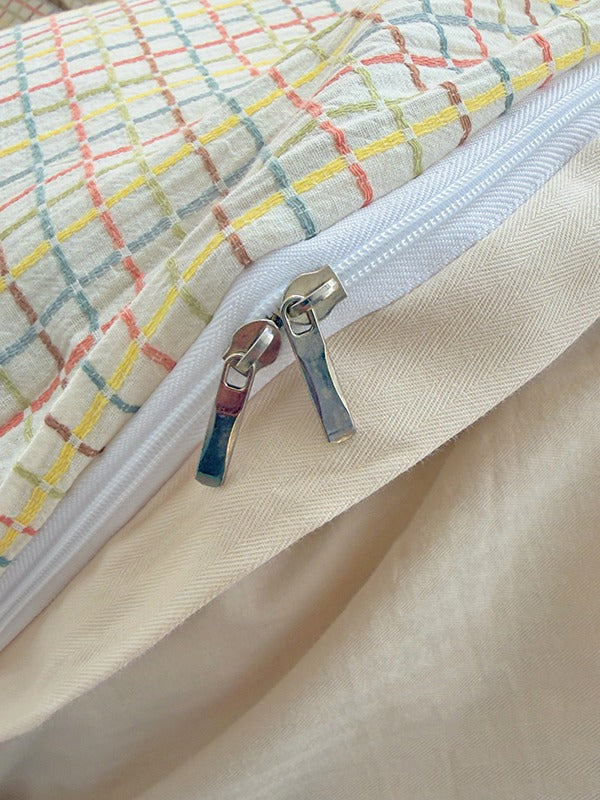 Loom Stripe Washed Cotton Duvet Cover original reference image 7