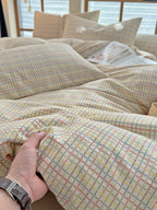 Loom Stripe Washed Cotton Duvet Cover original reference image 11