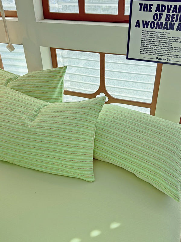 Loom Stripe Washed Cotton Duvet Cover original reference image 14