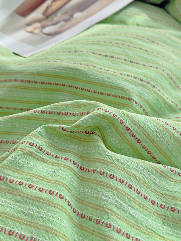 Loom Stripe Washed Cotton Duvet Cover original reference image 15