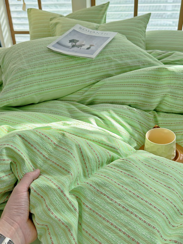 Loom Stripe Washed Cotton Duvet Cover original reference image 17