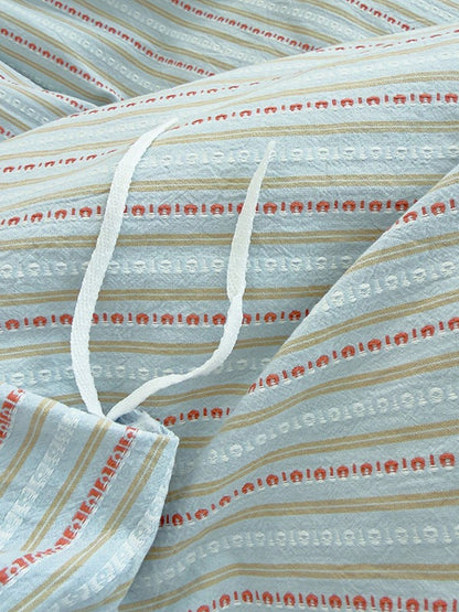Loom Stripe Washed Cotton Duvet Cover original reference image 21