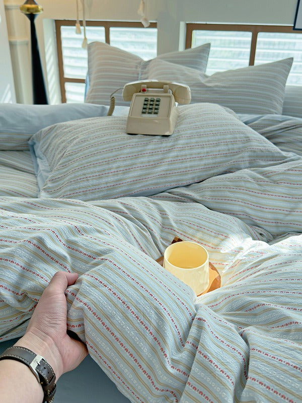 Loom Stripe Washed Cotton Duvet Cover original reference image 22
