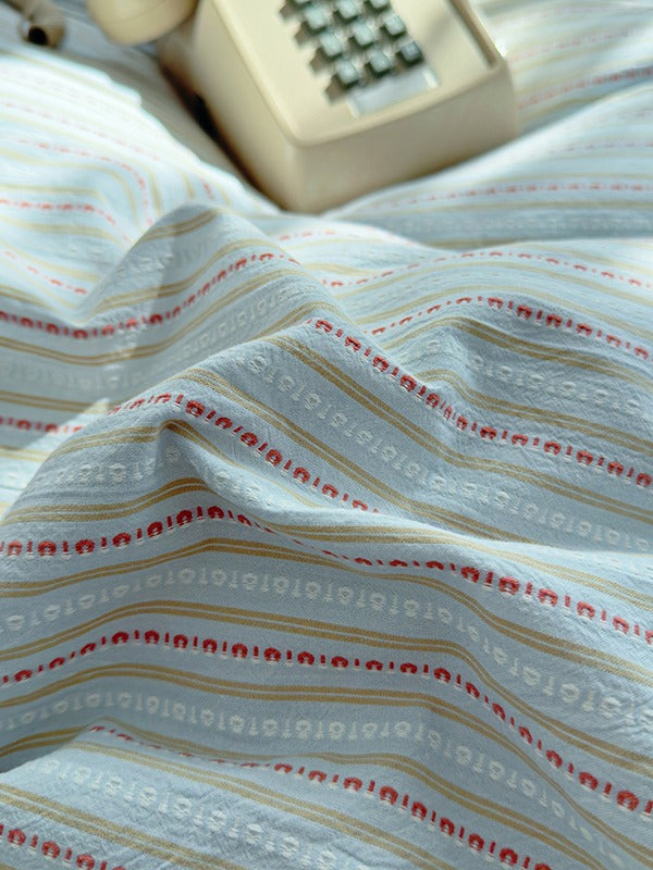 Loom Stripe Washed Cotton Duvet Cover original reference image 23