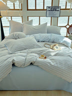 Loom Stripe Washed Cotton Duvet Cover original reference image 24