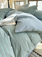 Loom Stripe Washed Cotton Duvet Cover original reference image 29
