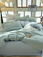 Loom Stripe Washed Cotton Duvet Cover original reference image 30