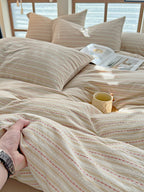 Loom Stripe Washed Cotton Duvet Cover original reference image 53