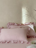 Luna Ruffle Cotton Muslin Pillowcase original reference image 1