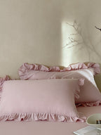 Luna Ruffle Cotton Muslin Pillowcase original reference image 1