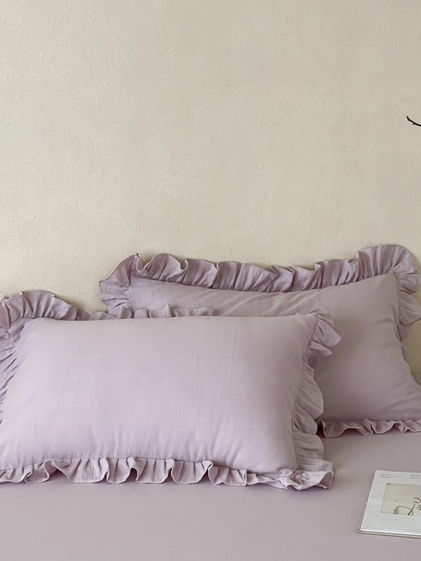 Luna Ruffle Cotton Muslin Pillowcase original reference image 6
