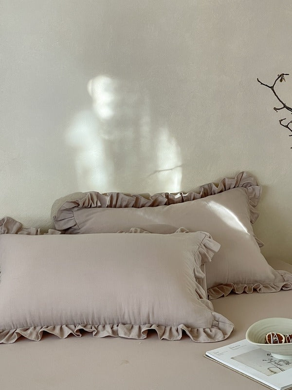 Luna Ruffle Cotton Muslin Pillowcase original reference image 7