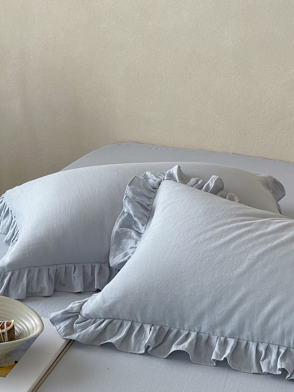 Luna Ruffle Cotton Muslin Pillowcase original reference image 17