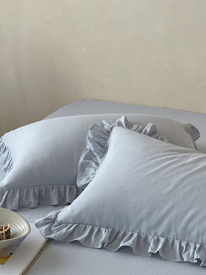 Luna Ruffle Cotton Muslin Pillowcase original reference image 17